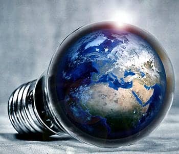 Image of the world in a lightbulb