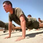 Image of soldiers completing push ups to illustrate a Memory Palace training concept