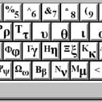 Greek alphabet keyboard