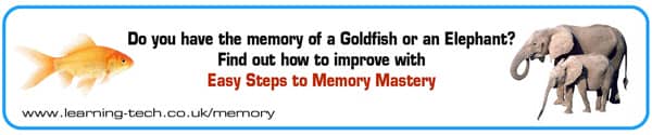 Image with gold fish and elephants promoting Phil Chambers' memory improvement websit