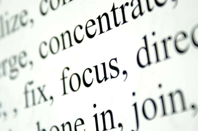Image of the words concentration and focus