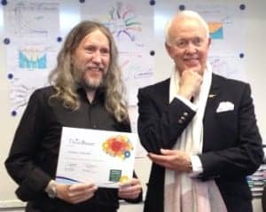 Anthony Metivier with Tony Buzan at a ThinkBuzan memory improvement course in the UK