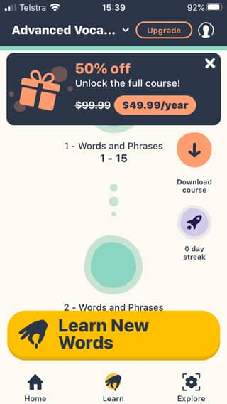 Memrise offers many incentives in its app that may or may not help you learn a language