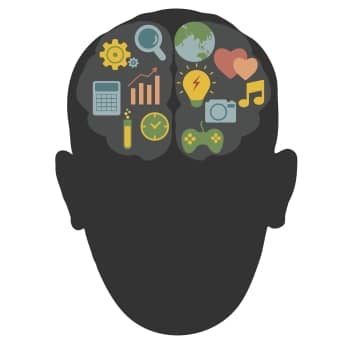 Image of a brain filled with games and activities for the brain exercises episode of the magnetic memory method podcast