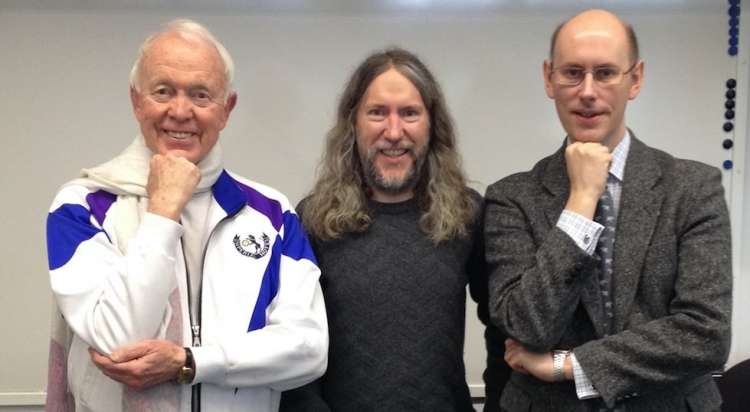 Tony Buzan with Anthony Metivier and Phil Chambers at a ThinkBuzan memory improvement and brain exercise event