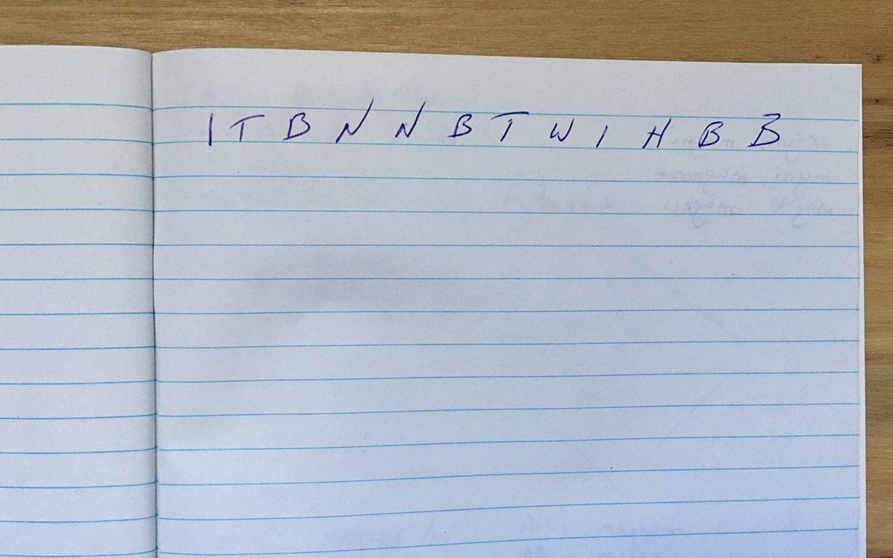 Memory training technique example of the first initial mnemonic strategy