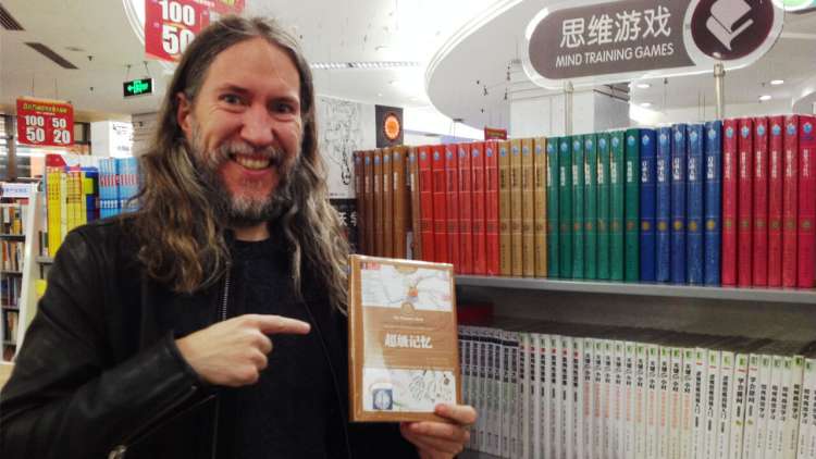 Anthony Metivier with Tony Buzan Books on Mind Mapping In Beijing