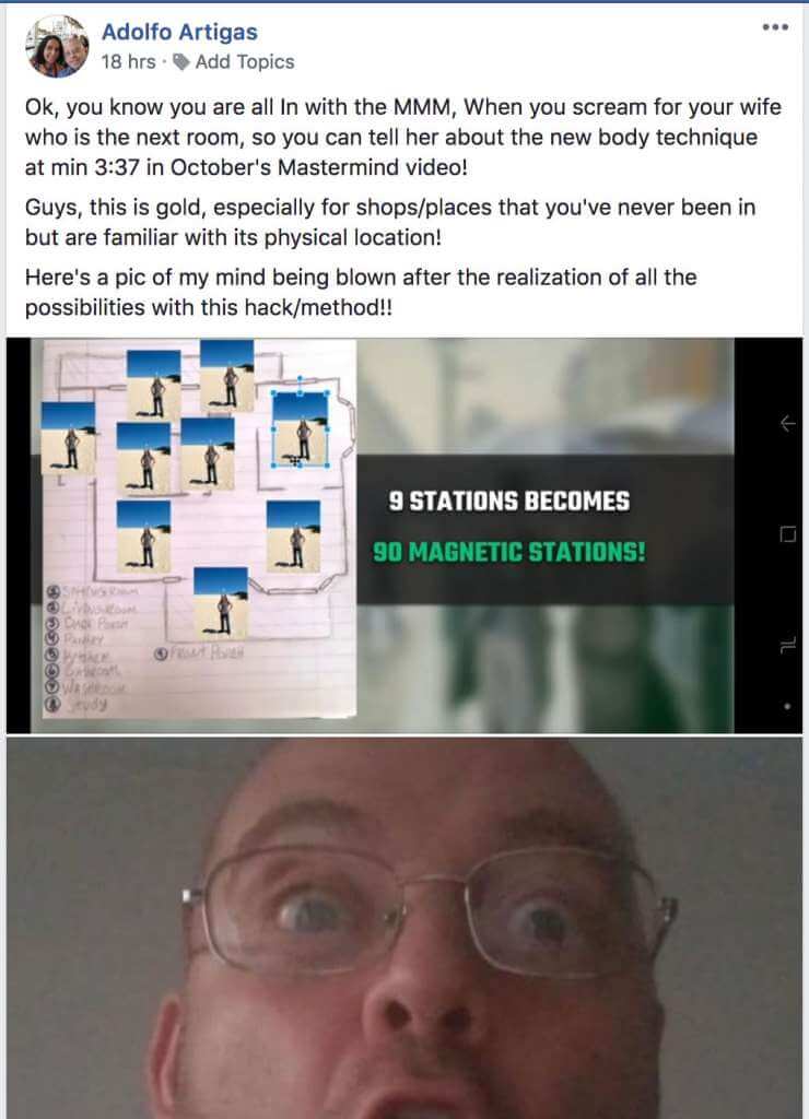 Adolfo Artigas Reacting to a Magnetic Memory Method Mastermind Group Video