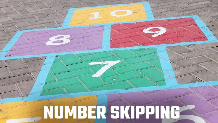 Hopscotch to illustrate the Number Skipping Visualization Exercise
