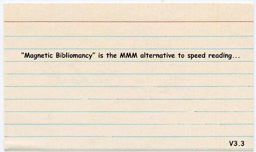 Example Index card with notes from completing a memory course