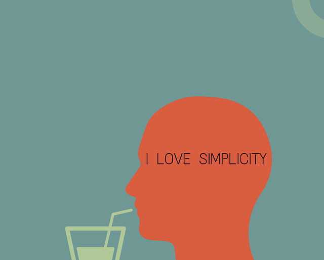 Image of a man drinking from a straw with I love simplicity logo