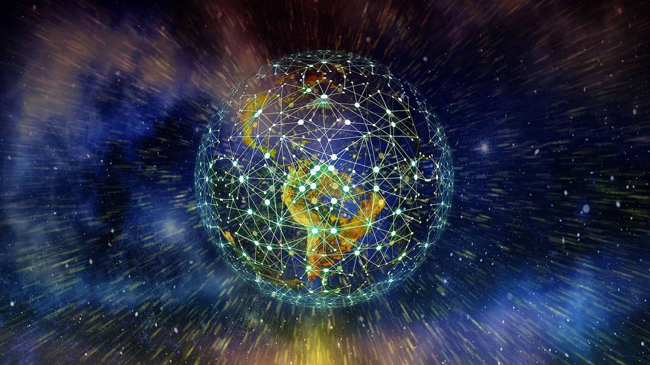 Image of a networked globe to express a concept related to Elaborative Encoding