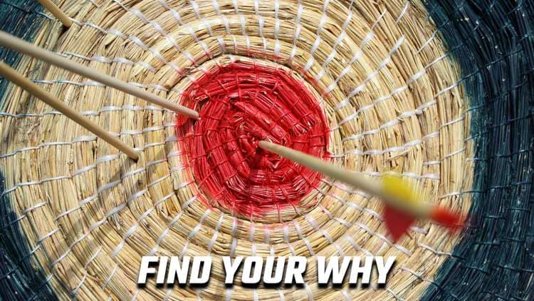 Image of an arrow hitting the bullseye to illustrate the need to find your why