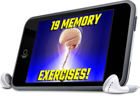  19 Memory Exercises Audio Progam product image with ear buds