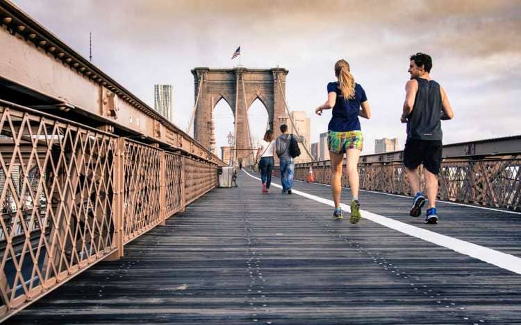 Runners on a bridge, improving their selective attention.