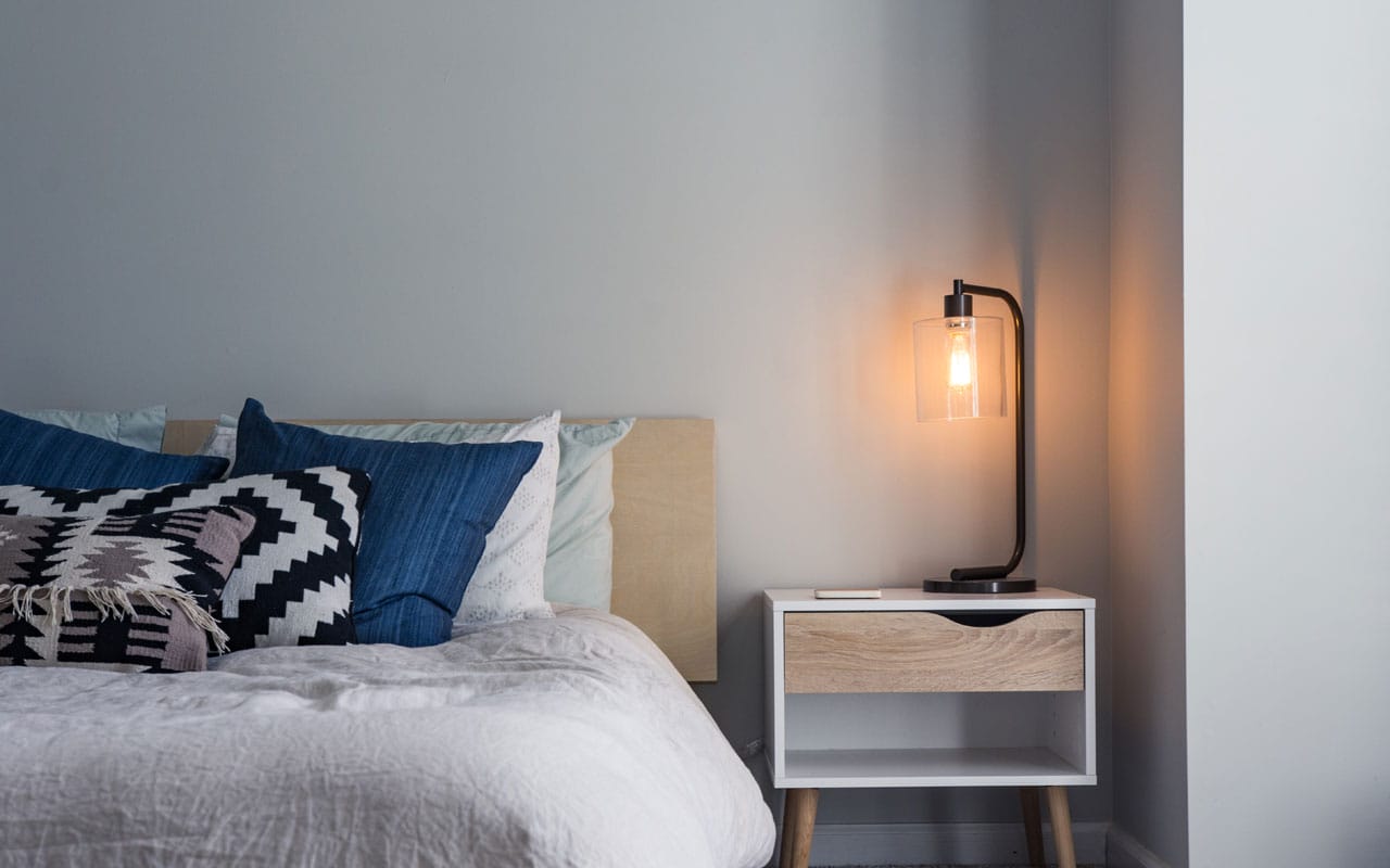 Get a good night's sleep to help regulate your selective attention. Photo of quiet bedroom.