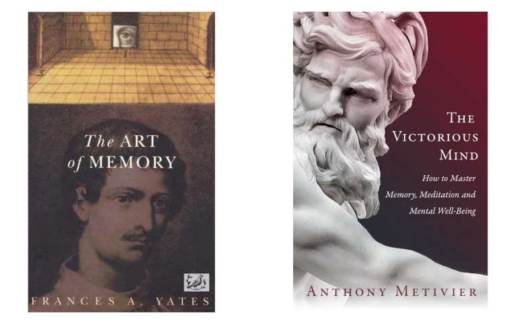 Book covers for The Art of Memory and The Victorious Mind.