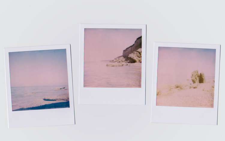 Polaroid photographs of a beach. Photographic memory is considered the ability to close your eyes and see an object perfectly.