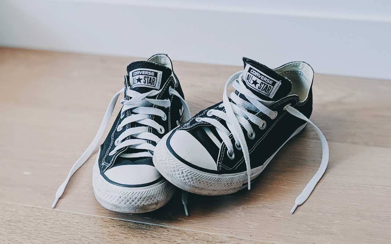 A pair of Converse All Star sneakers. Lace up your shoes and get moving to improve your memory.