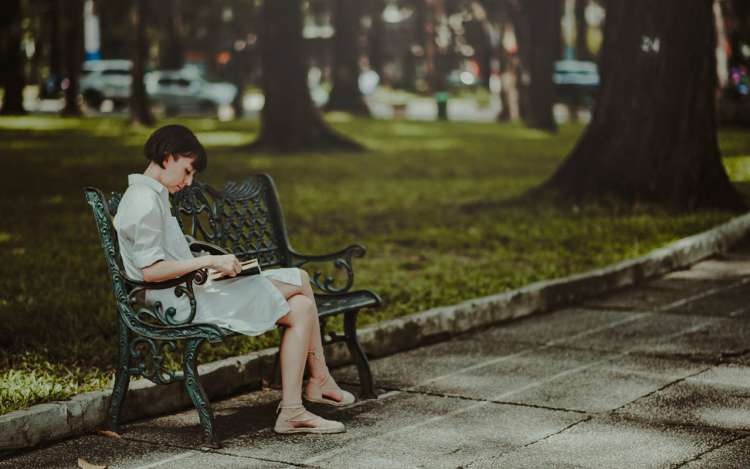 a woman reading