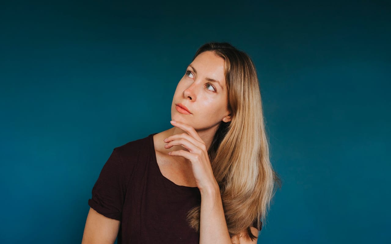 a woman has lots of thoughts