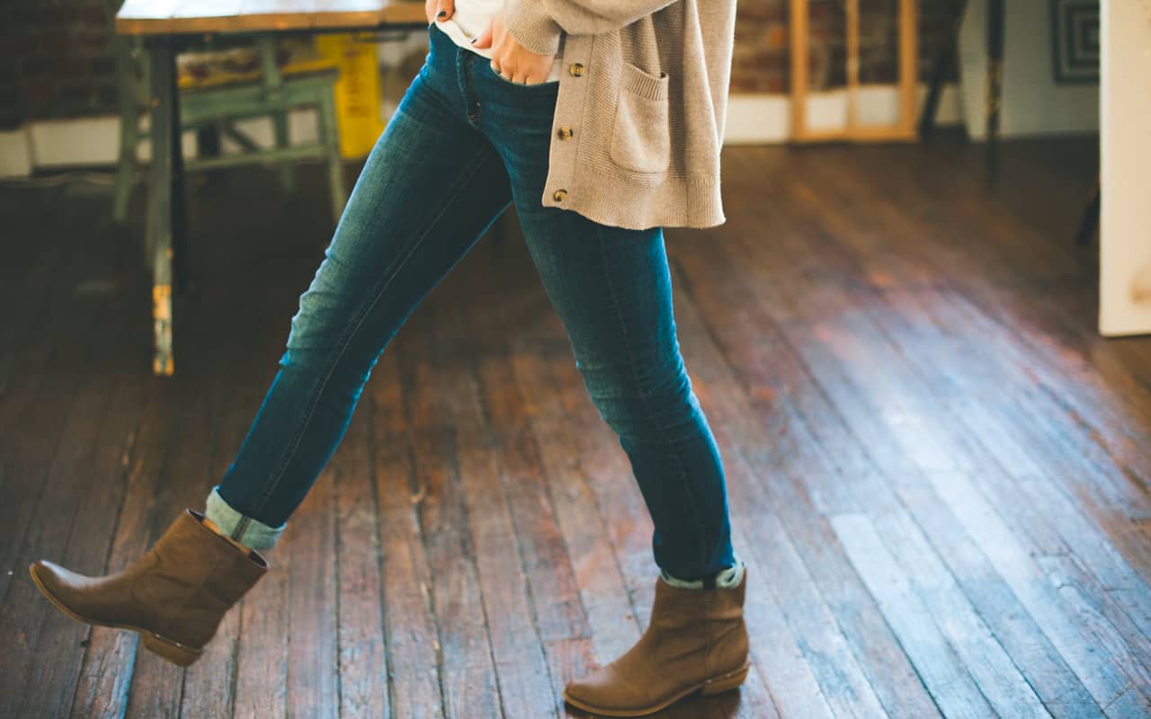 woman taking a step forward
