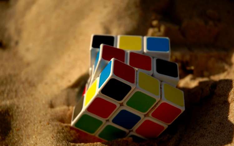 a puzzle in sand