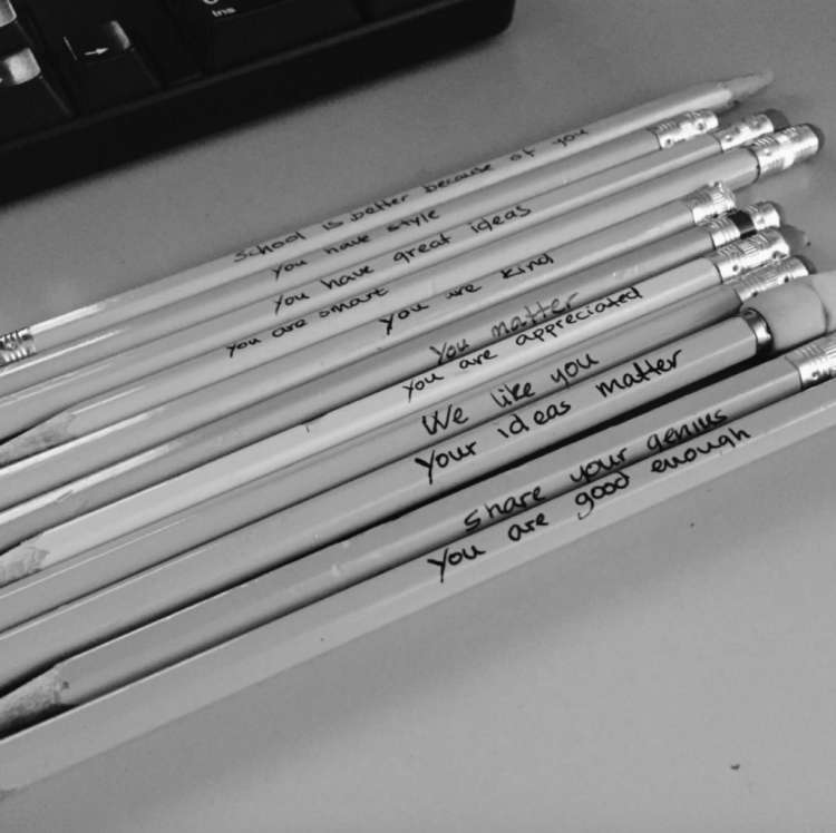 pencils on a desk