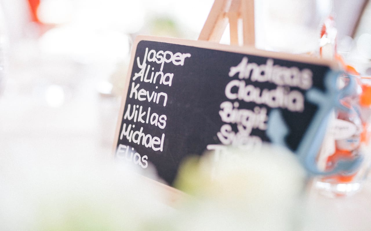 different names on a blackboard