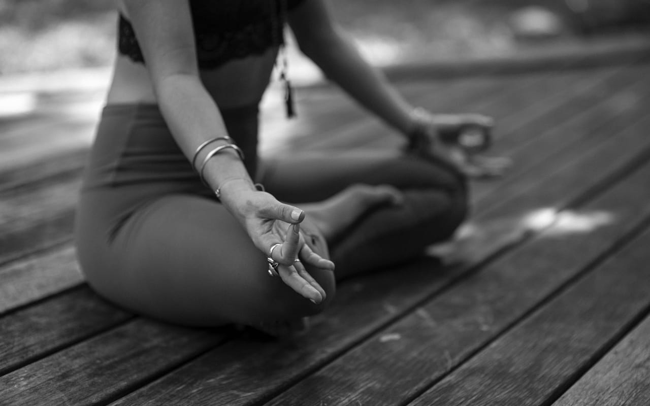 meditation on wooden board