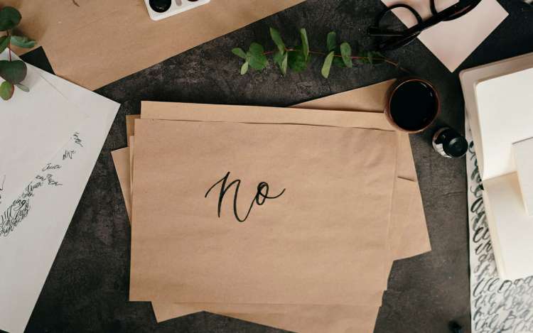 no on a brown paper