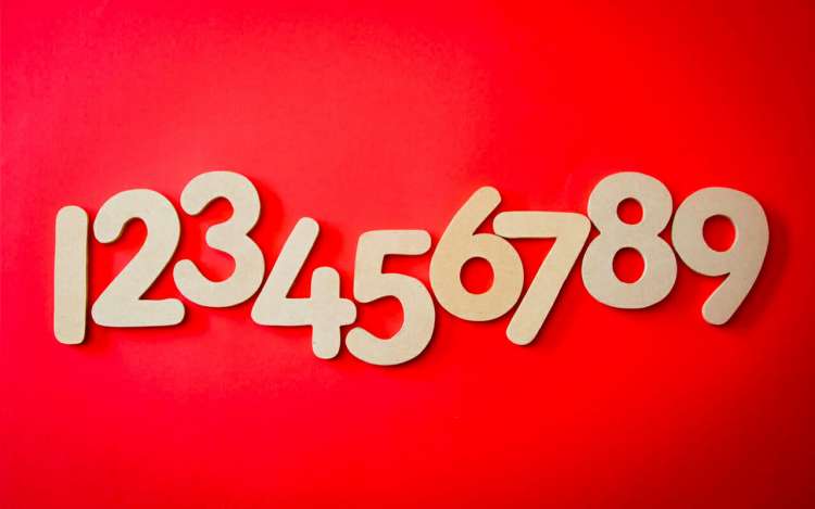 red background numbers
