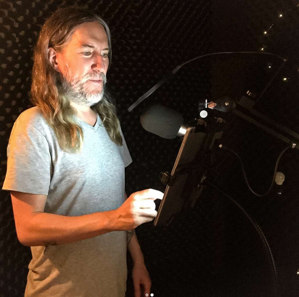 Anthony Metivier recording an audiobook