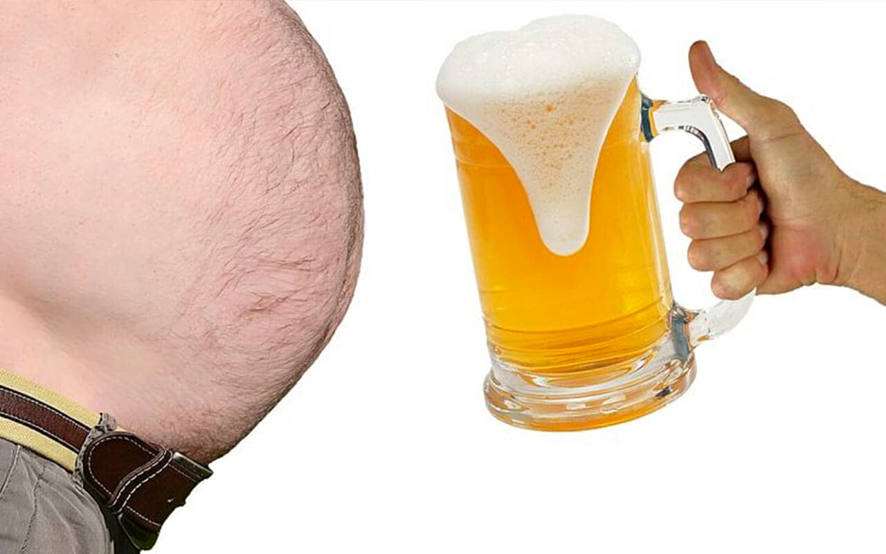 extinction bias illustration of beer and a beer gut