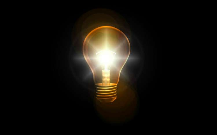 light bulb in a dark background