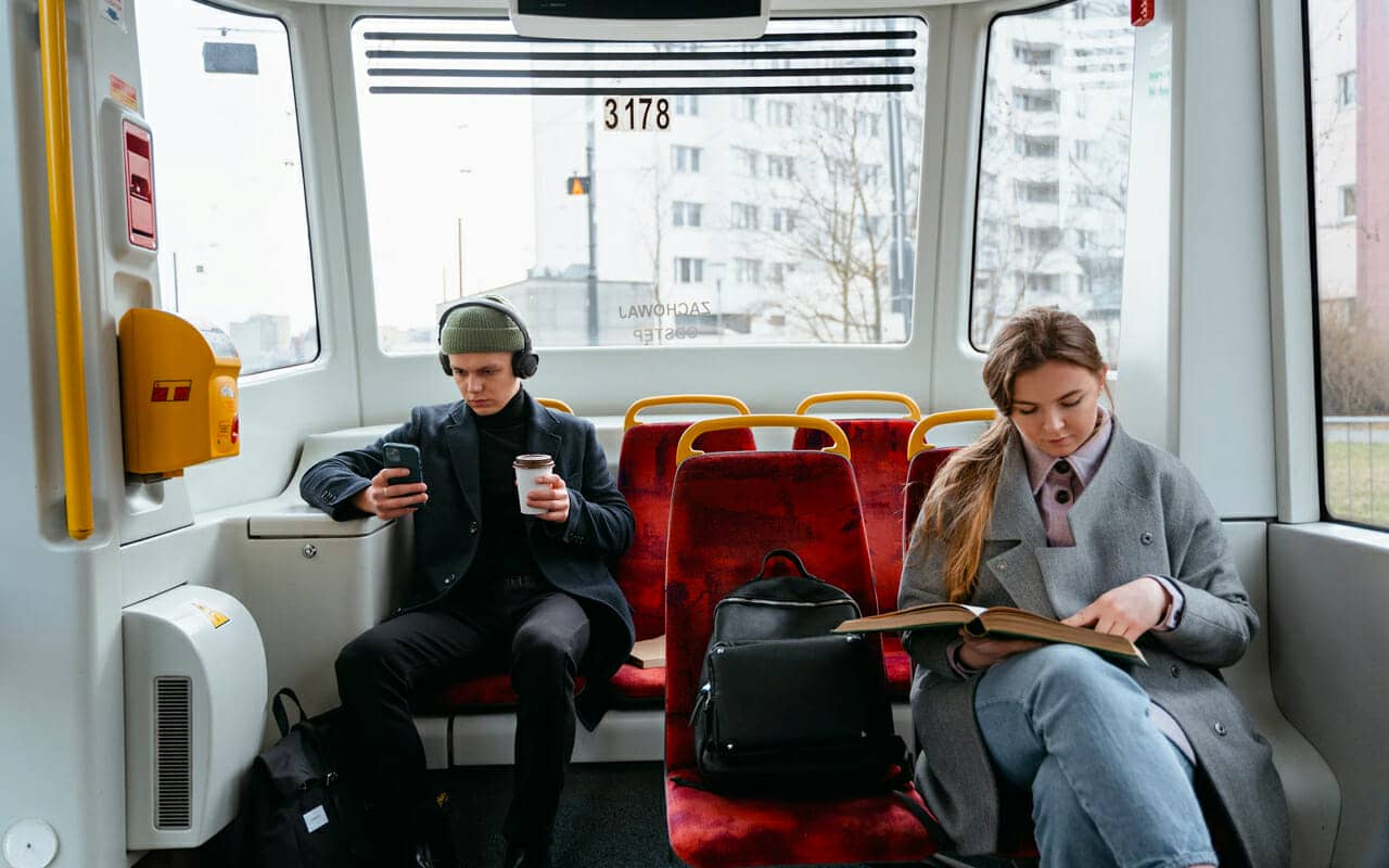 study in a bus