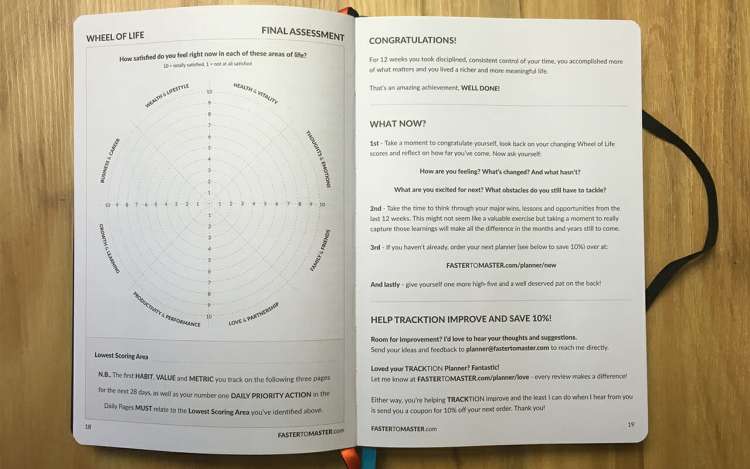 Wheel of Life based on Abraham Maslow's Hierarchy of needs in Arthur Worsley's Tracktion Planner