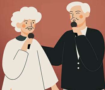 mental acuity feature image of senior couple singing together.