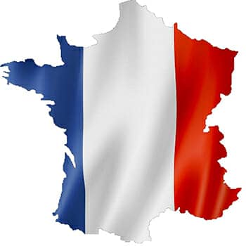 Flag-themed flag of France as feature image for how hard is French to learn article