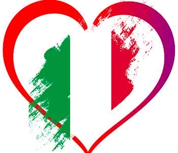 how to learn Italian feature image of the Italian flag in a heart