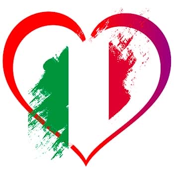 how to learn Italian feature image of the Italian flag in a heart