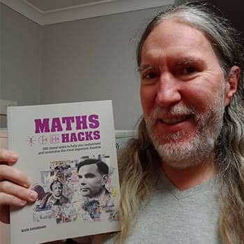 Anthony Metivier with a copy of math hacks